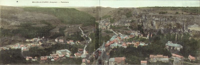 Carte postale ancienne Salles-La-Source - vue générale 1