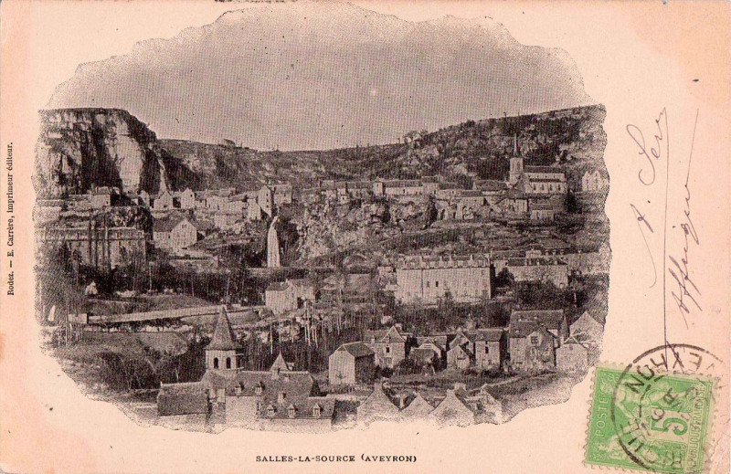 Carte postale ancienne Salles-La-Source - vue générale 2