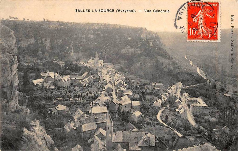 Carte postale ancienne Salles-La-Source - vue générale 8