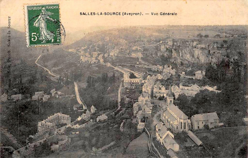 Carte postale ancienne Salles-La-Source - vue générale 9