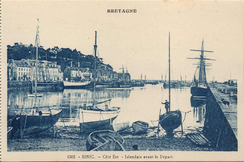 Carte postale ancienne Binic-Fr-22-vers 1930-islandais au départ