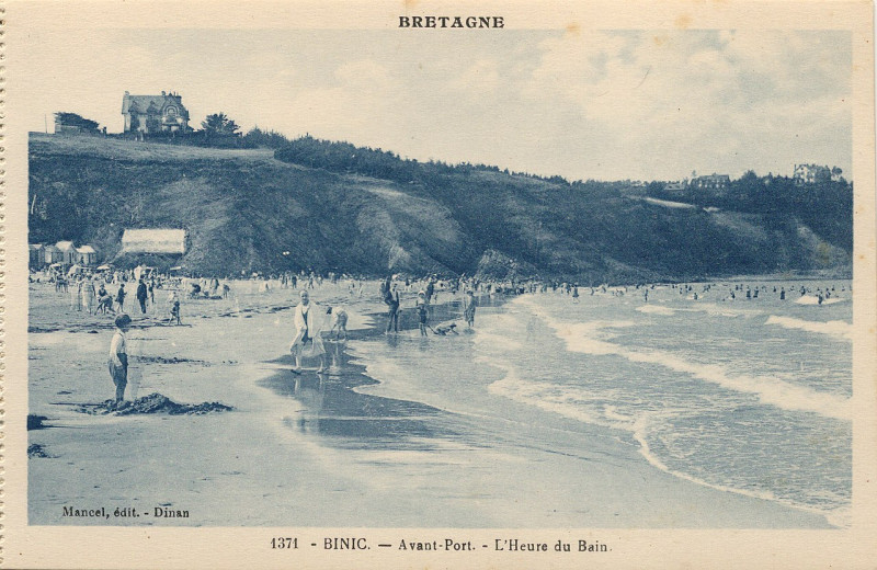 Carte postale ancienne Binic-Fr-22-vers 1930-plage de l'avant port