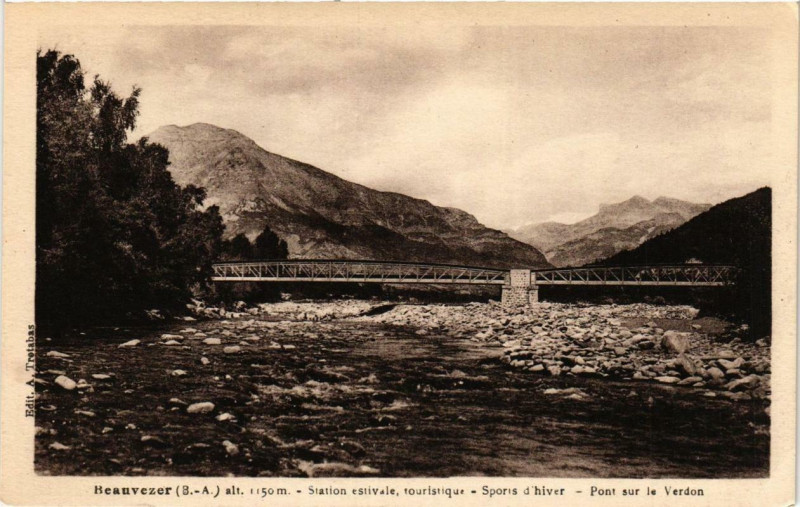 Carte postale ancienne Beauvezer Station Estivale touristique Sports d'hiver à Beauvezer