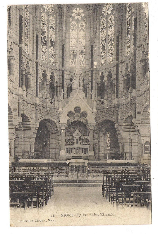 Carte postale ancienne Choeur de St Etienne de Niort