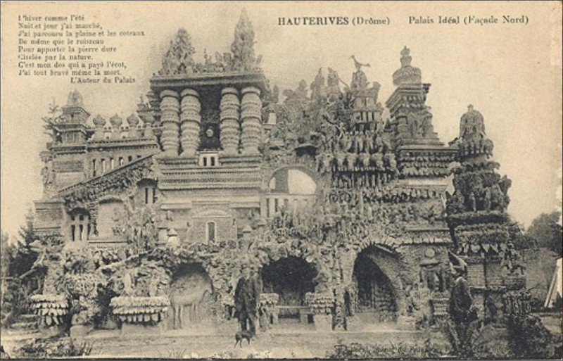 Carte postale ancienne Hautetives - Cp Palais idéal façade nord