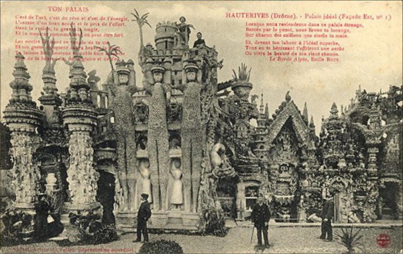 Carte postale ancienne Hautetives - Cp Palais idéal façade