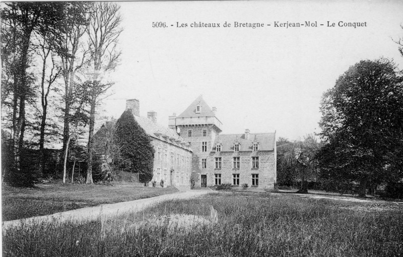 Carte postale ancienne Château de Kerjean-Mol vers 1900 à Trébabu