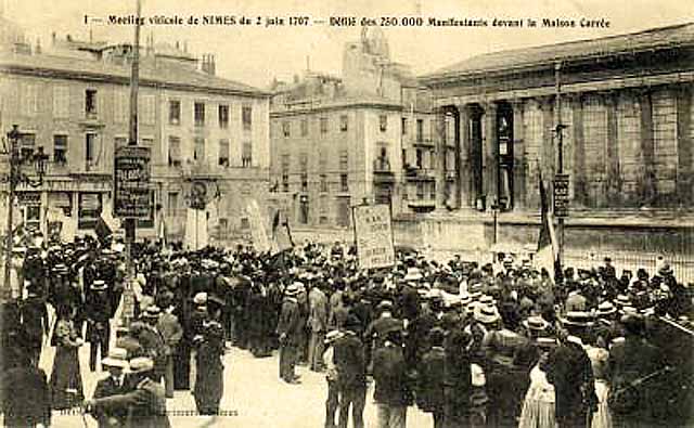 Carte postale ancienne Nîmes 1907 meeting