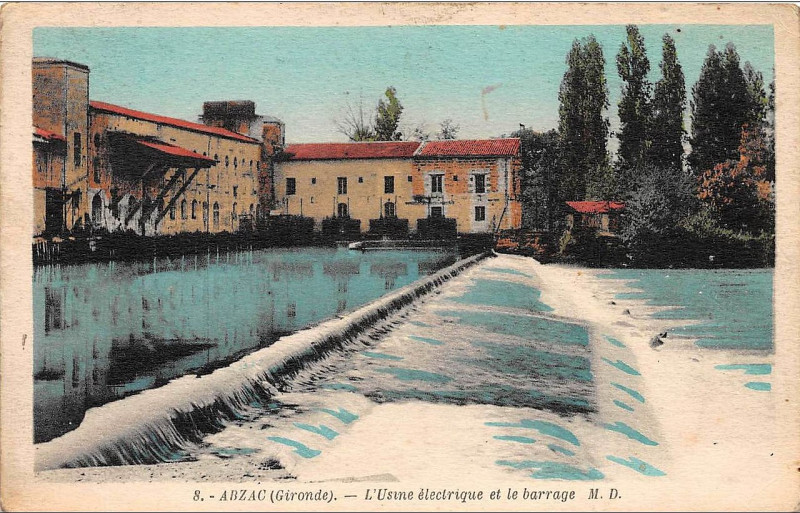 Carte postale ancienne Abzac - usine électrique 1