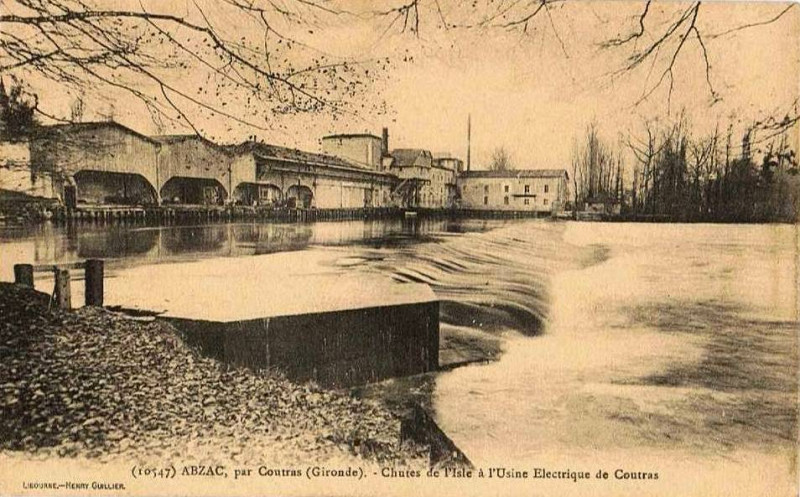 Carte postale ancienne Abzac - usine électrique 2