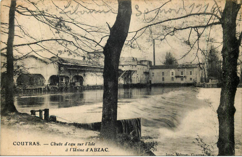 Carte postale ancienne Abzac - usine électrique 3