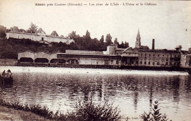 Carte postale ancienne Abzac - usine électrique 4