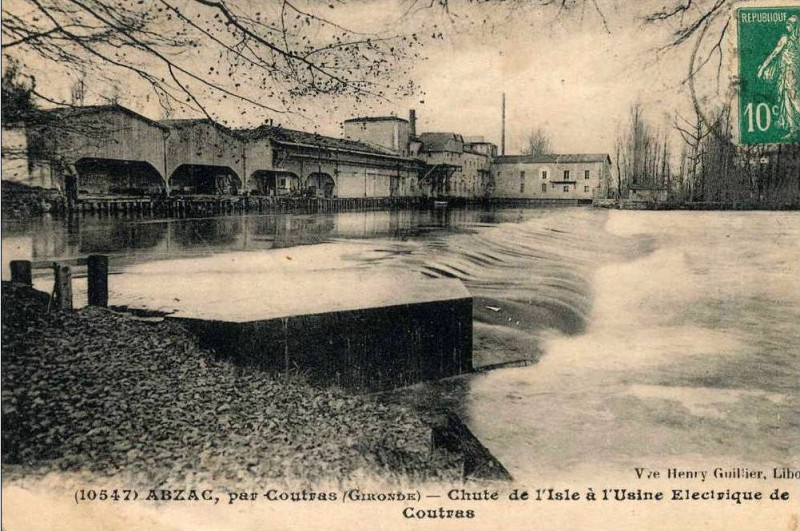 Carte postale ancienne Abzac - Usine électrique b