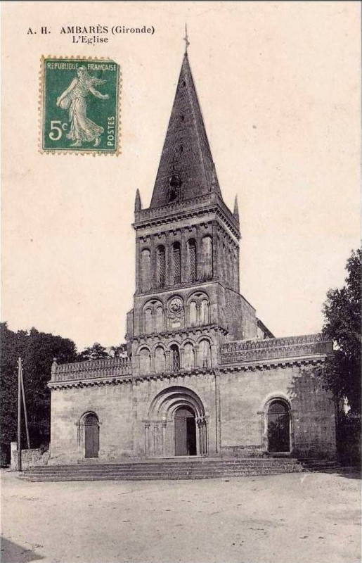 Carte postale ancienne Ambares église 1