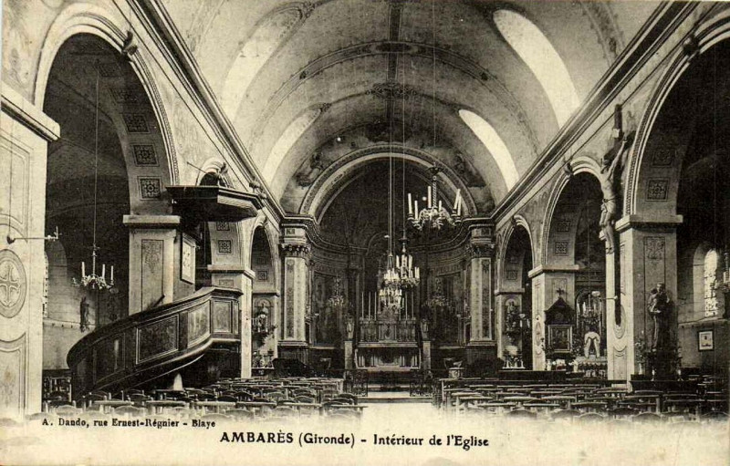 Carte postale ancienne Ambares église 6