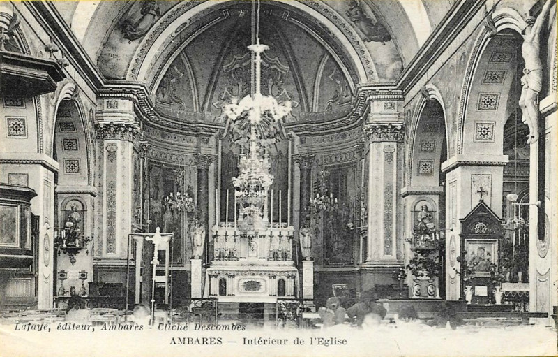 Carte postale ancienne Ambares église 7