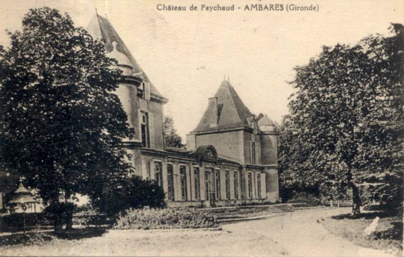 Carte postale ancienne Ambares-chateau Peychaud 2