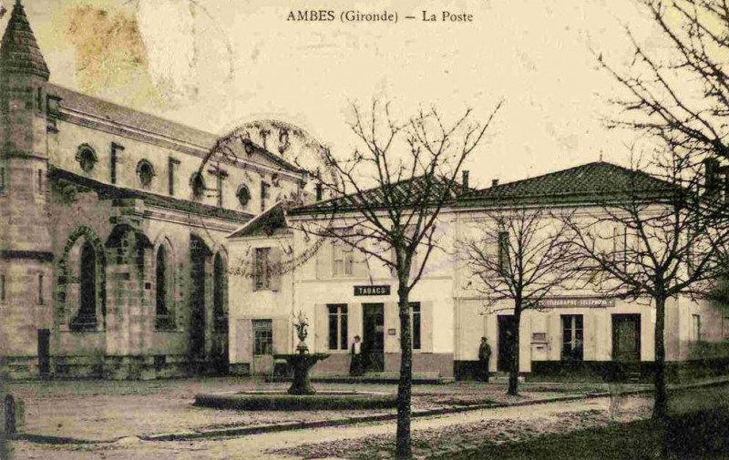 Carte postale ancienne Ambès - La Poste