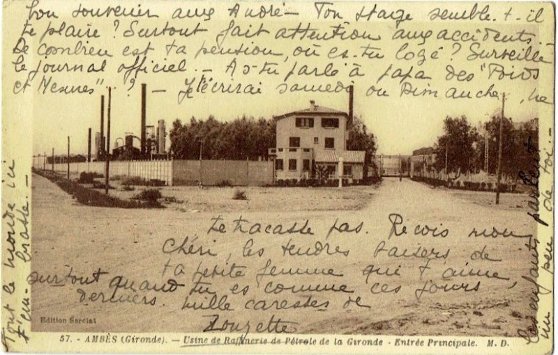 Carte postale ancienne Ambès - raffinerier 8