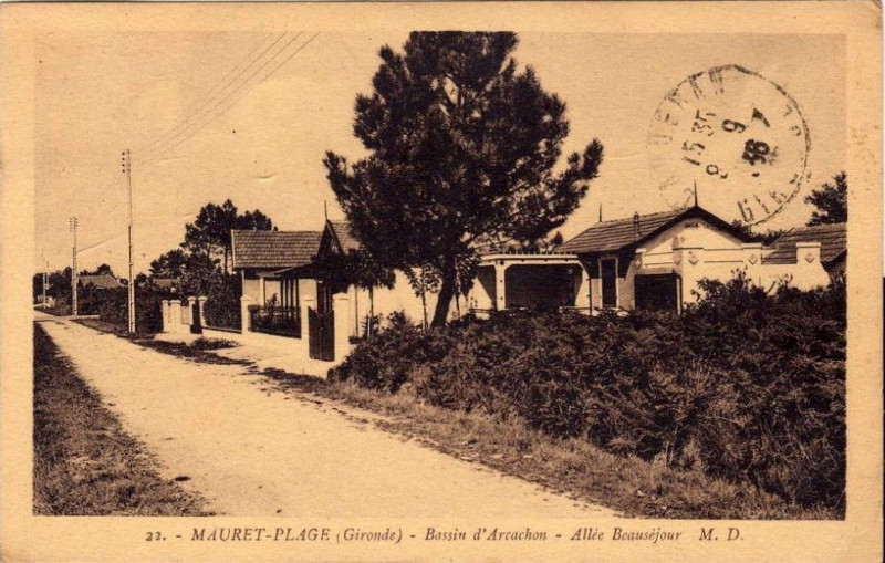 Carte postale ancienne Andernos-les-Bains - allée Beauséjour