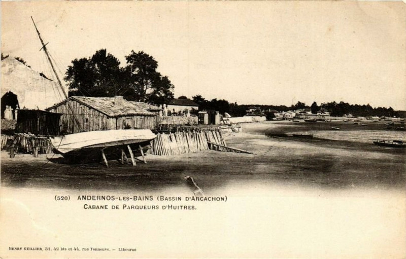 Carte postale ancienne Andernos-les-Bains - Cabanes de parqueurs