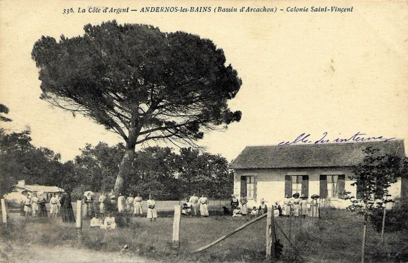 Carte postale ancienne Andernos-les-Bains - colonie Saint-Vincent 1