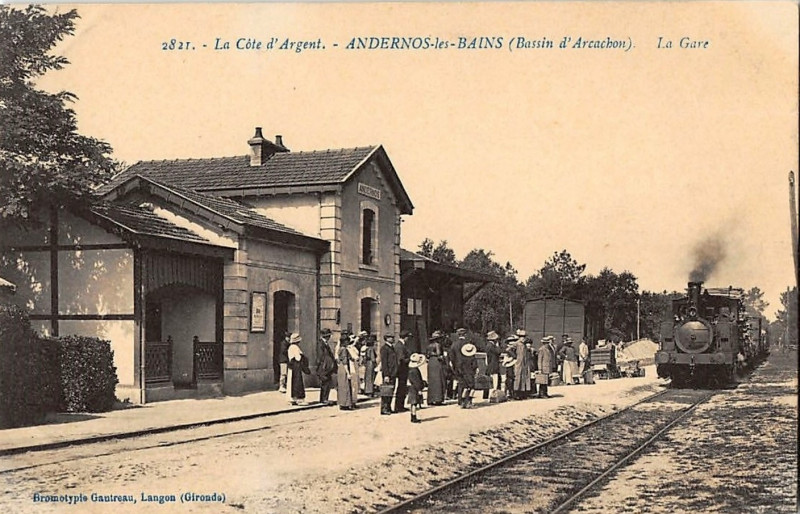 Carte postale ancienne Andernos-les-Bains - Gare 2