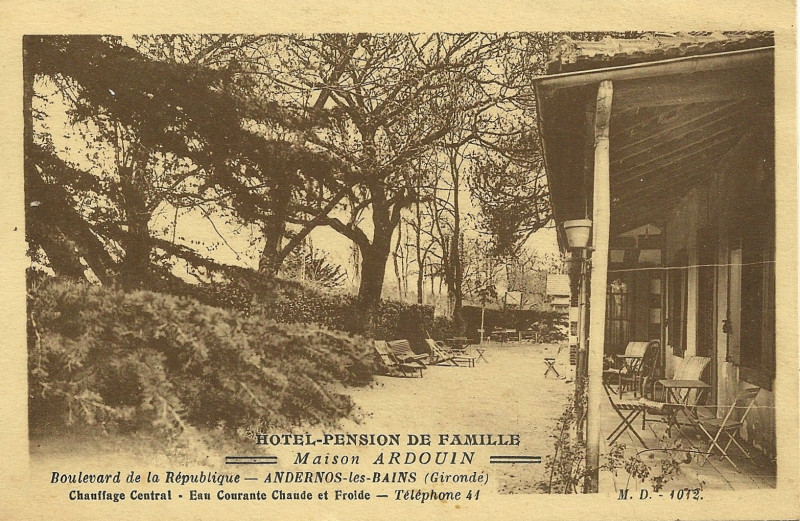 Carte postale ancienne Andernos-les-Bains - Hôtel Ardouin
