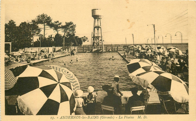 Carte postale ancienne Andernos-les-Bains - La piscine