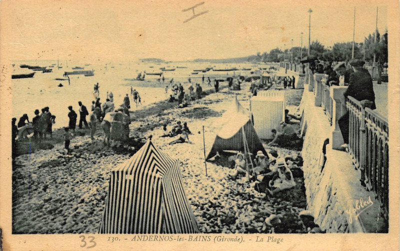 Carte postale ancienne Andernos-les-Bains - Plage 13