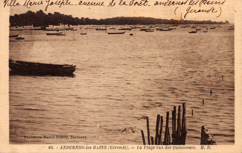 Carte postale ancienne Andernos-les-Bains - Plage 2