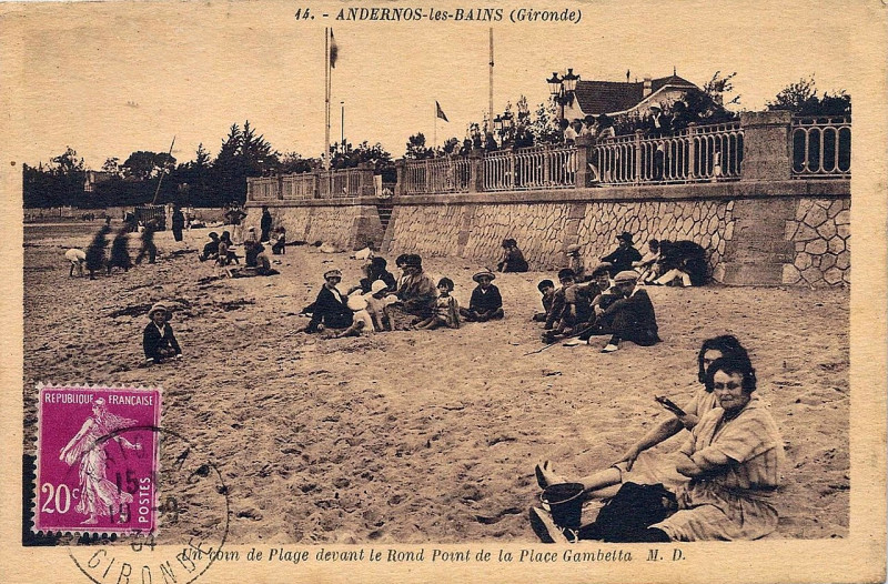 Carte postale ancienne Andernos-les-Bains - Plage 6