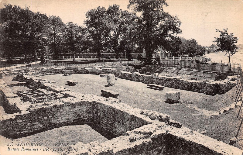 Carte postale ancienne Andernos-les-Bains - ruines gallo-romaines 2