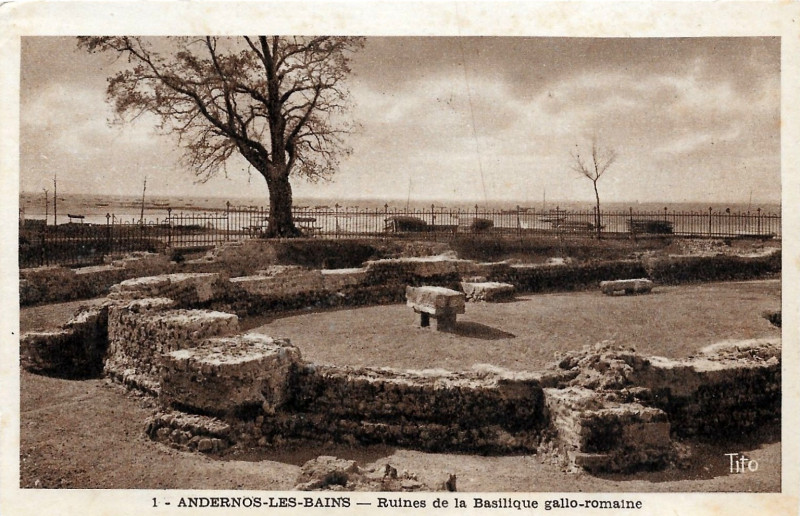 Carte postale ancienne Andernos-les-Bains - ruines gallo-romaines 5