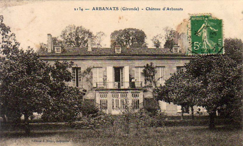 Carte postale ancienne Arbanats - château d'Arbanats