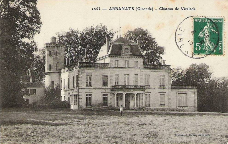 Carte postale ancienne Arbanats - château de Virelade 2b