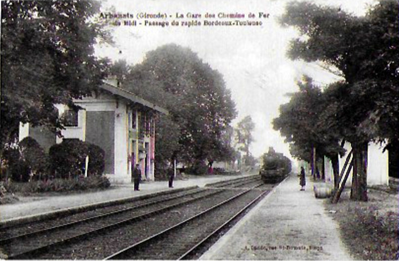 Carte postale ancienne Arbanats - Gare 2