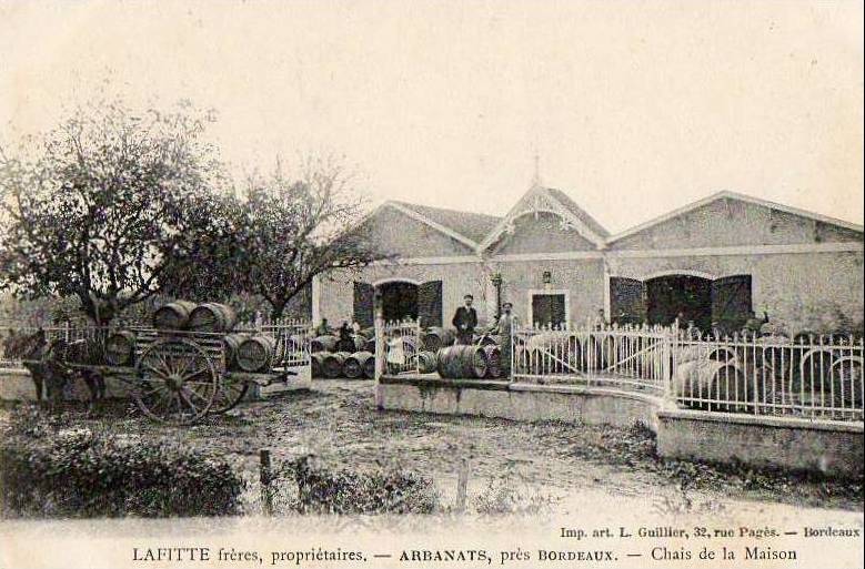 Carte postale ancienne Arbanats - Maison Prudent-Lafitte - Les chais 2