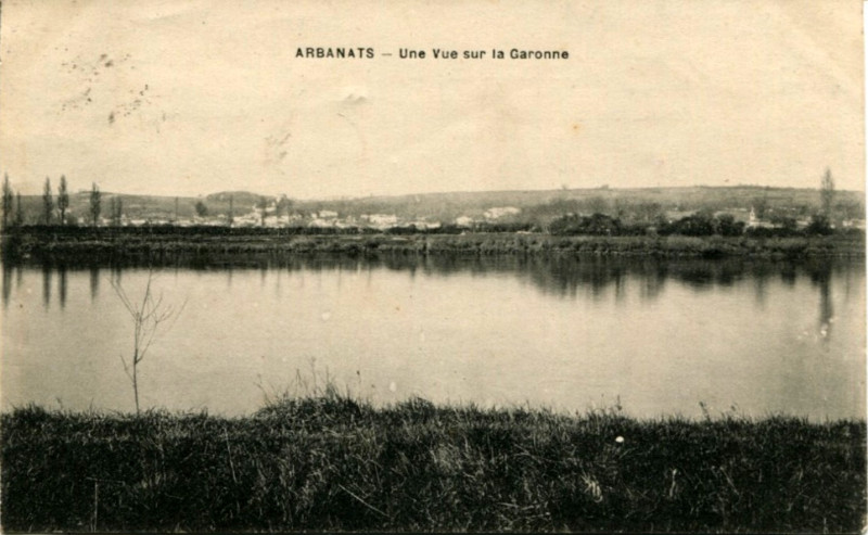 Carte postale ancienne Arbanats - vue sur la Garonne