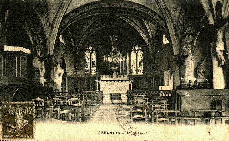 Carte postale ancienne Arbanats - église 11