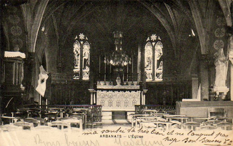 Carte postale ancienne Arbanats - église 7
