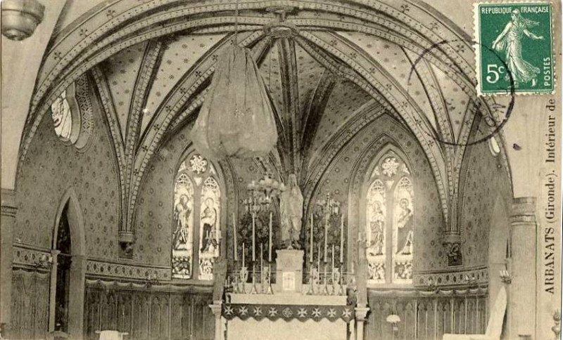 Carte postale ancienne Arbanats - église 8