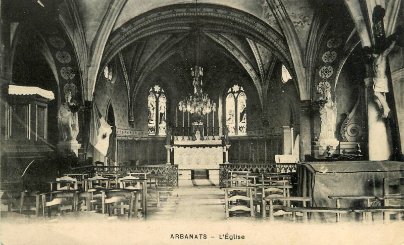 Carte postale ancienne Arbanats - église 9