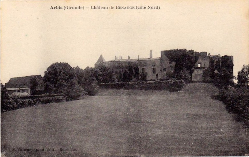 Carte postale ancienne Arbis - château de Benauge 2a