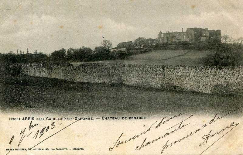 Carte postale ancienne Arbis - château de Benauge 4a