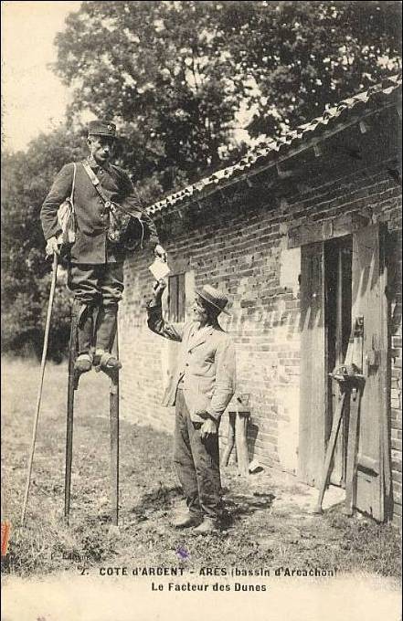 Carte postale ancienne Arès - facteur