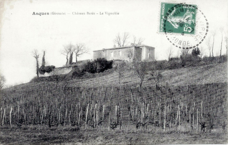 Carte postale ancienne Asques - château Barès 1