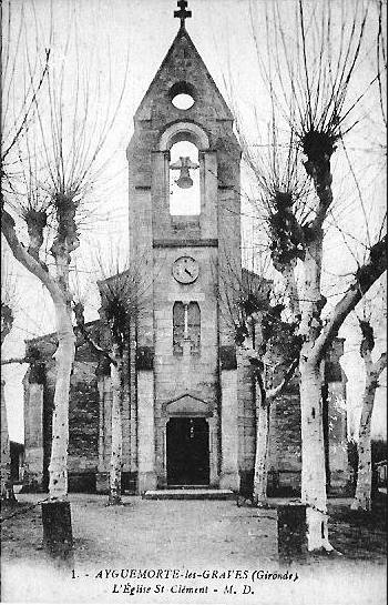 Carte postale ancienne Ayguemorte-les-Graves - église 1