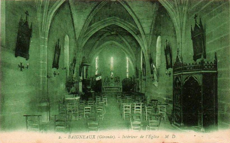 Carte postale ancienne Baigneaux - église 2