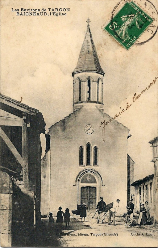 Carte postale ancienne Baigneaux - église